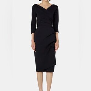 Chiara Boni Black Draped Long Sleeve Dress